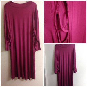 Burgundy Dress Peekaboo Sides Plus 1X- 3X